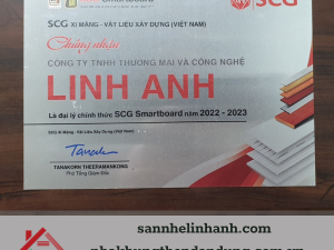 Chứng nhận Linh Anh là đại lý chính thức SCG Smartboard năm 2022-2023