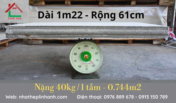 Tấm bê tông nhẹ dài 1m22