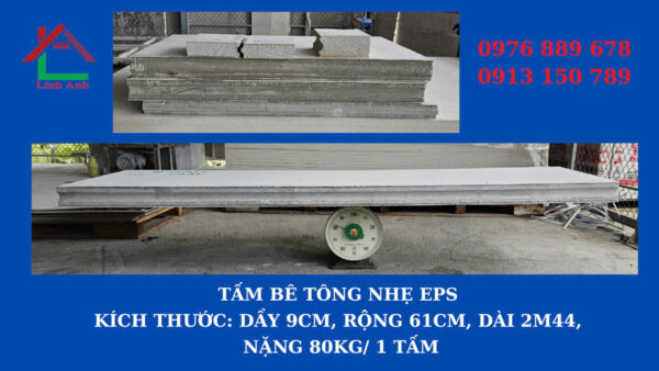 tấm bê tông nhẹ eps dài 2m44