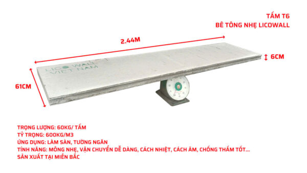 Tấm bê tông nhẹ eps dày 6cm